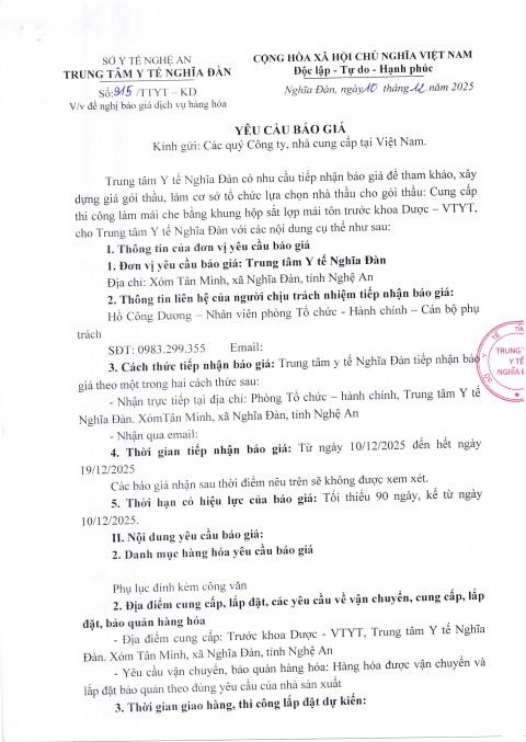 Cung cấp thi công làm mái che bằng khung hợp sắt lợp mái tôn trước khoa Dược, trung tâm Y tế
