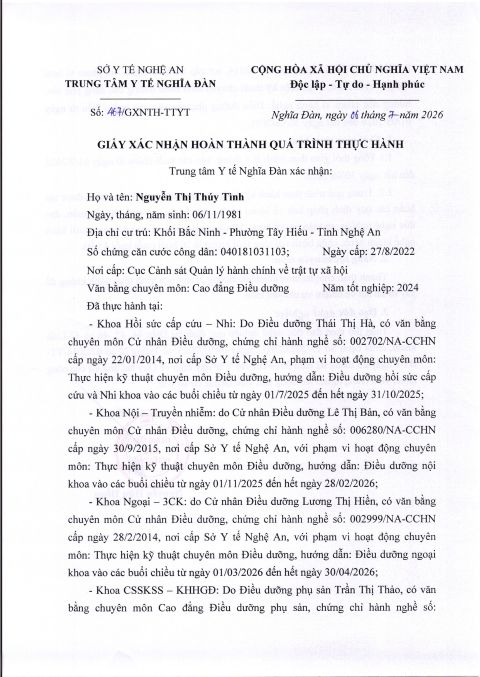 GIẤY XÁC NHẬN HOÀN THÀNH QUÁ TRÌNH THỰC HÀNH NGUYỄN THỊ THUÝ TINH